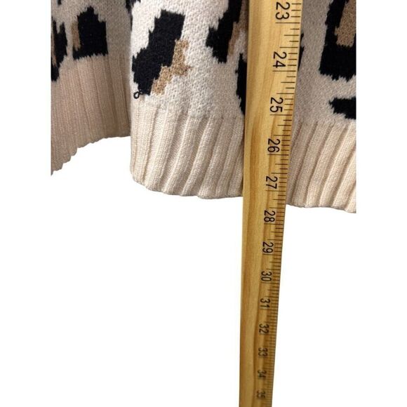 Entro Anthropologie Leopard Print Ultra-Soft Crewneck Sweater Sz S EUC - Picture 4 of 9